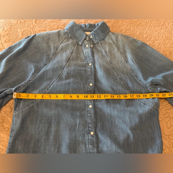 ba&sh Denim Chambray Balloon Sleeve Ary Paris Lady Shirt, Size 4 - Picture 9 of 14